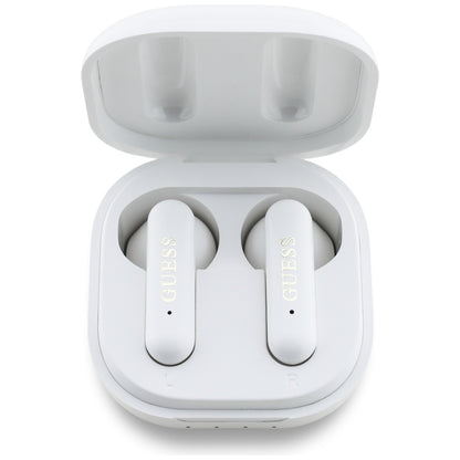 Handsfree Bluetooth Guess 4G Metal Logo, TWS, Weiß