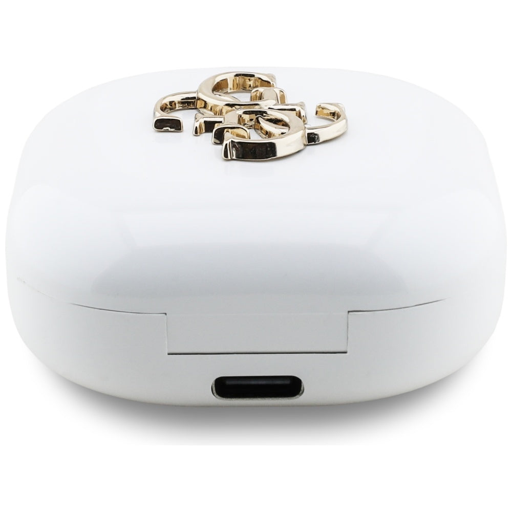 Handsfree Bluetooth Guess 4G Metal Logo, TWS, Weiß