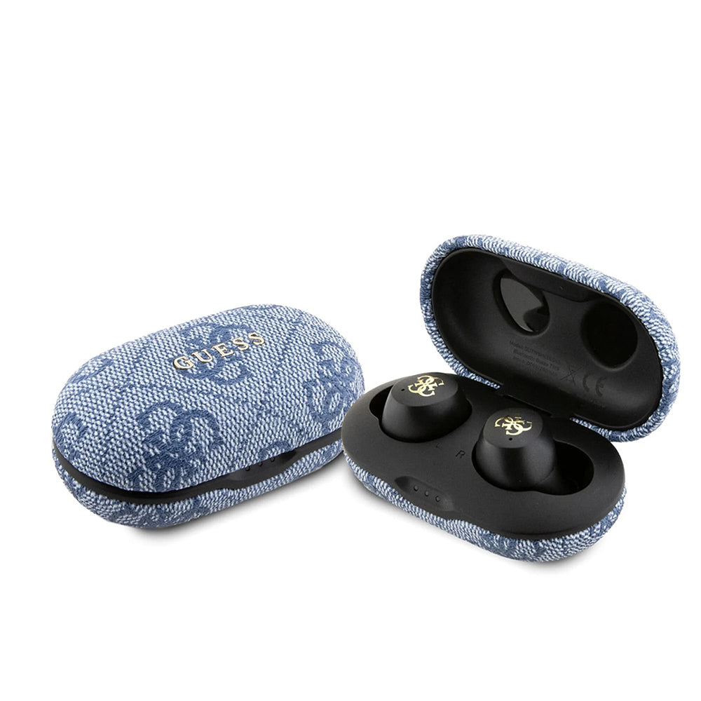 Handsfree Bluetooth Guess 4G Metal, TWS, Blau