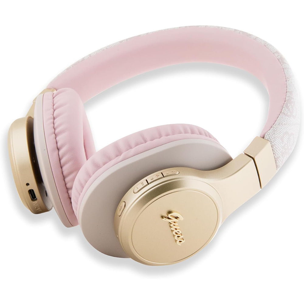 Handsfree Bluetooth Guess 4G Tone on Tone Script Logo, A2DP, Rosa