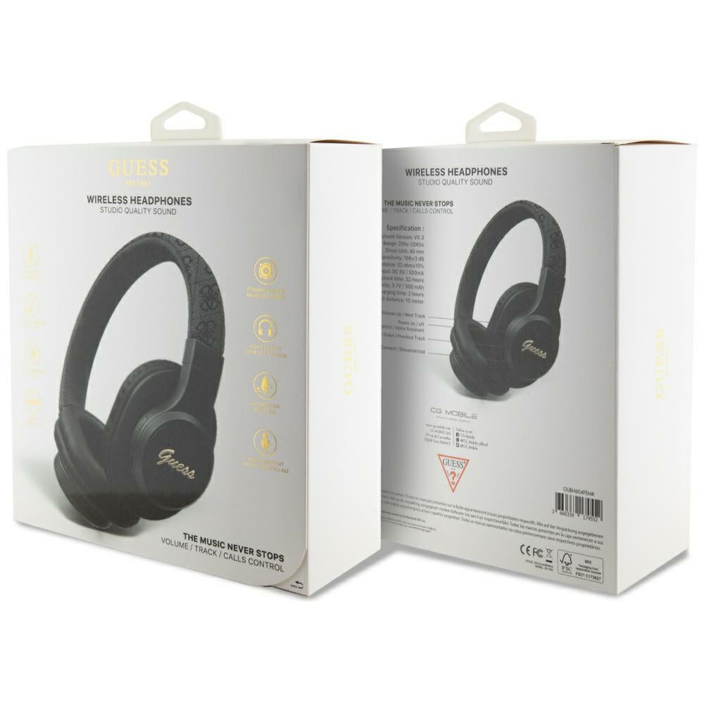 Handsfree Bluetooth Guess 4G Tone on Tone Script Logo, A2DP, Schwarz