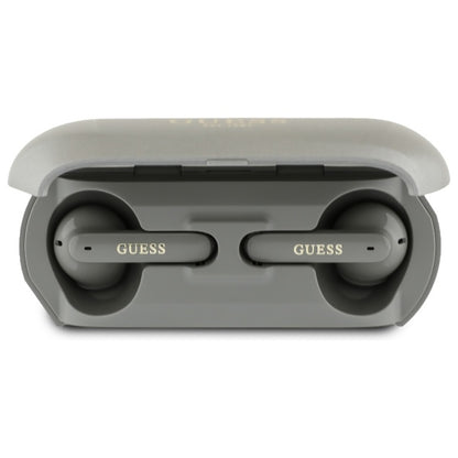 Bluetooth-Freisprecheinrichtung Guess mit verlängertem metallischem Logo-Druck, TWS, Grau