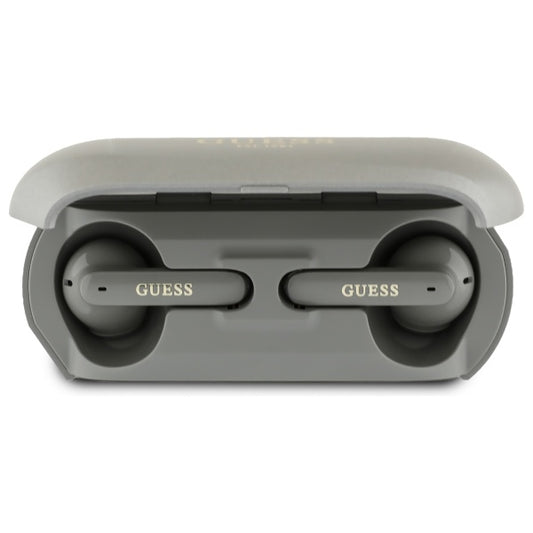 Bluetooth-Freisprecheinrichtung Guess mit verlängertem metallischem Logo-Druck, TWS, Grau