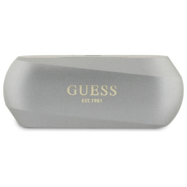Bluetooth-Freisprecheinrichtung Guess mit verlängertem metallischem Logo-Druck, TWS, Grau