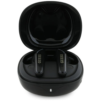 Handsfree Bluetooth Guess Flat Classic Logo Electroplated, TWS, Schwarz