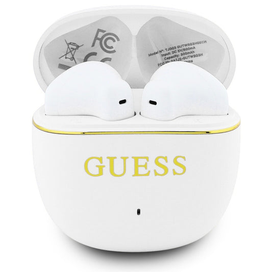 Bluetooth-Freisprecheinrichtung Guess Glossy Gold Line Classic, TWS, Weiß