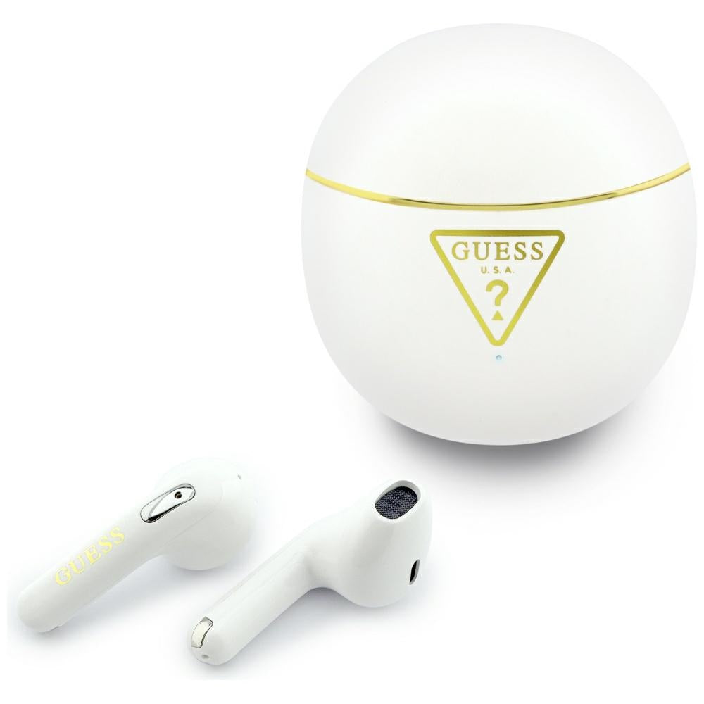 Handsfree Bluetooth Guess Script Print, TWS, Weiß