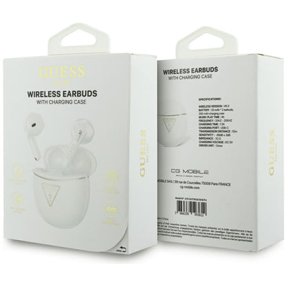 Handsfree Bluetooth Guess Script Print, TWS, Weiß