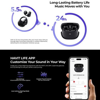 Handsfree Bluetooth HAVIT OWS916, TWS, Grau