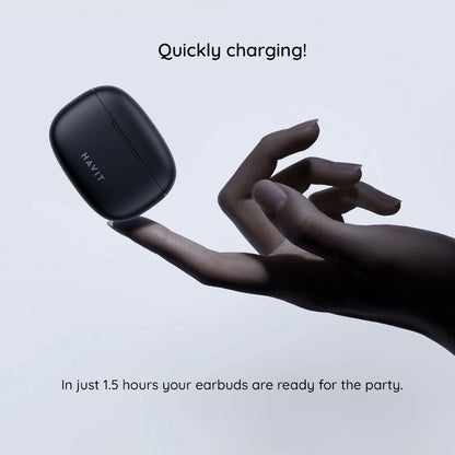 Handsfree Bluetooth HAVIT TW967 Pro, TWS, Schwarz