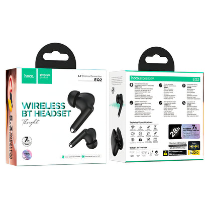 Handsfree Bluetooth HOCO EQ2, TWS, Schwarz