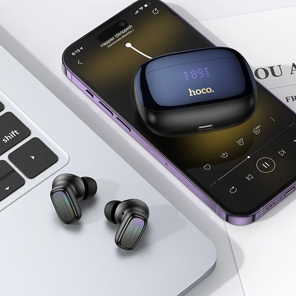 Handsfree Bluetooth HOCO EQ20, TWS, ANC, MultiPoint, Schwarz