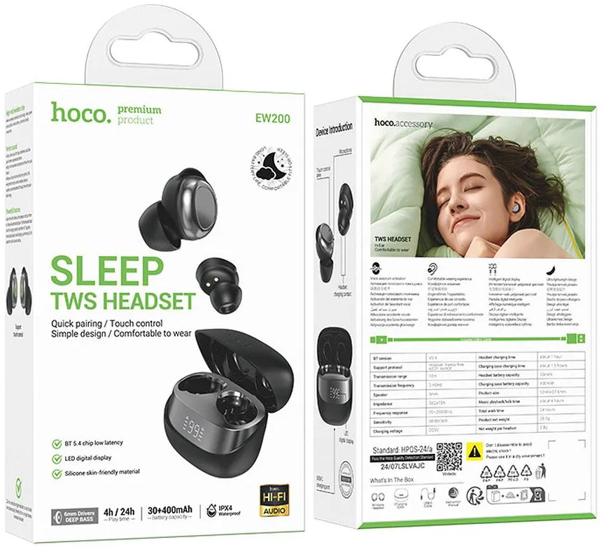 Handsfree Bluetooth HOCO EW200, TWS, Schwarz