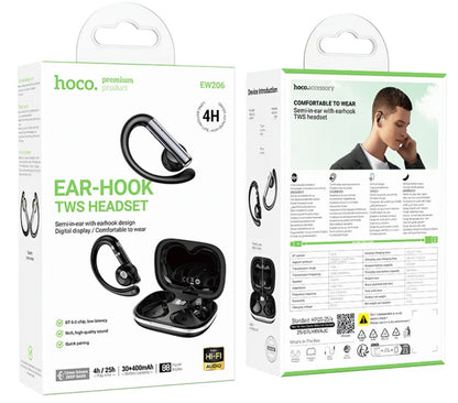 Handsfree Bluetooth HOCO EW206, TWS, Schwarz