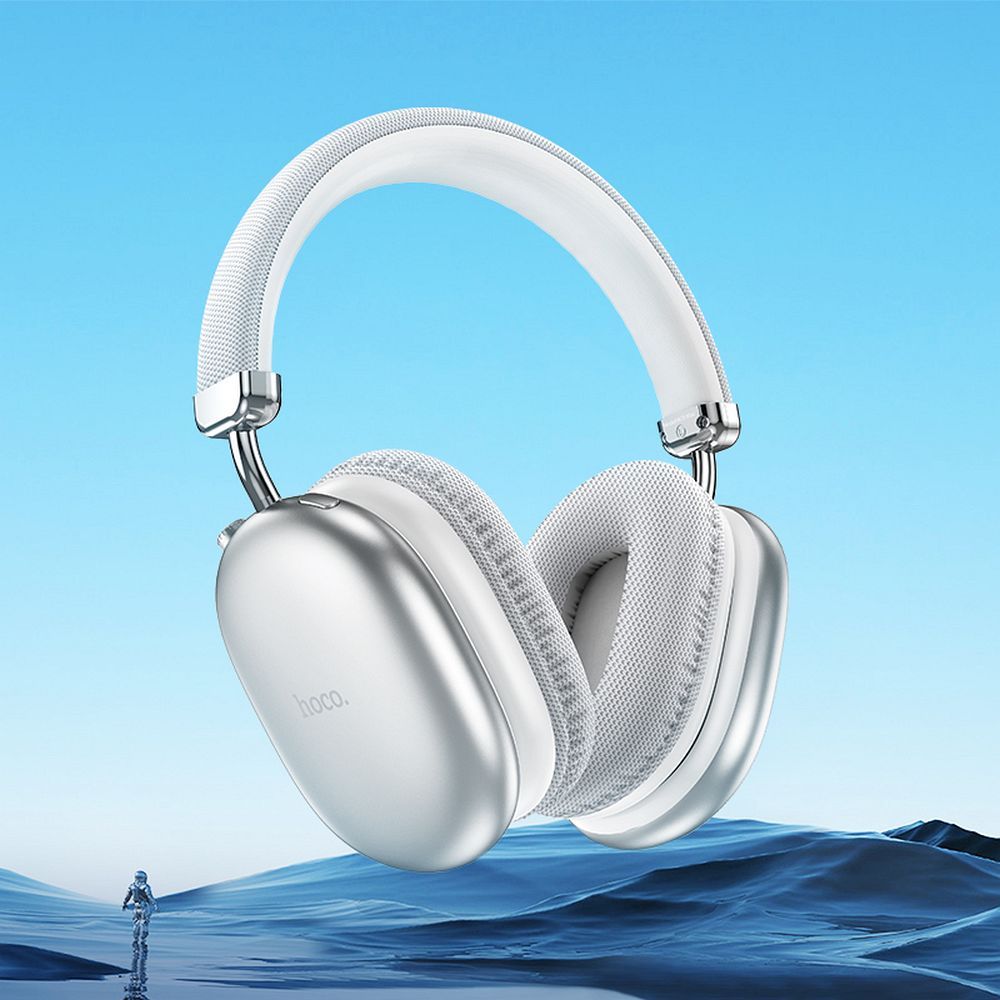 HOCO W35 Max Bluetooth Over-Ear Kopfhörer | Silber | 90h Akku | AUX & TF