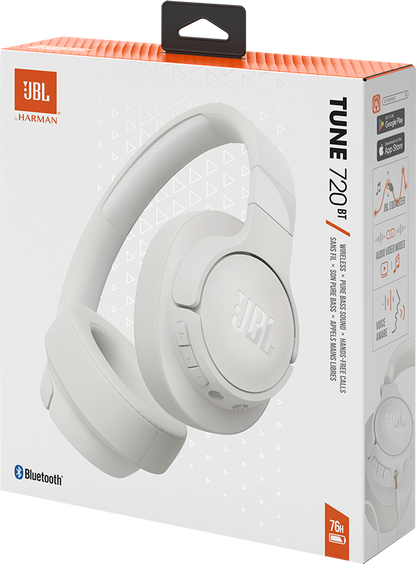 JBL Tune 720BT Bluetooth Kopfhörer | MultiPoint | Weiß | 76h Akku