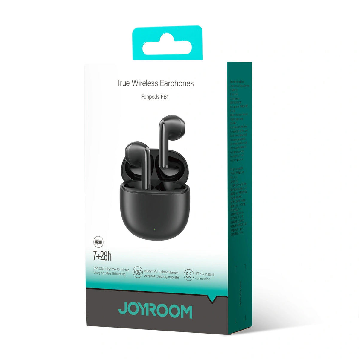 Bluetooth-Freisprecheinrichtung Joyroom Funpods JR-FB1 Neue Version, TWS, Schwarz