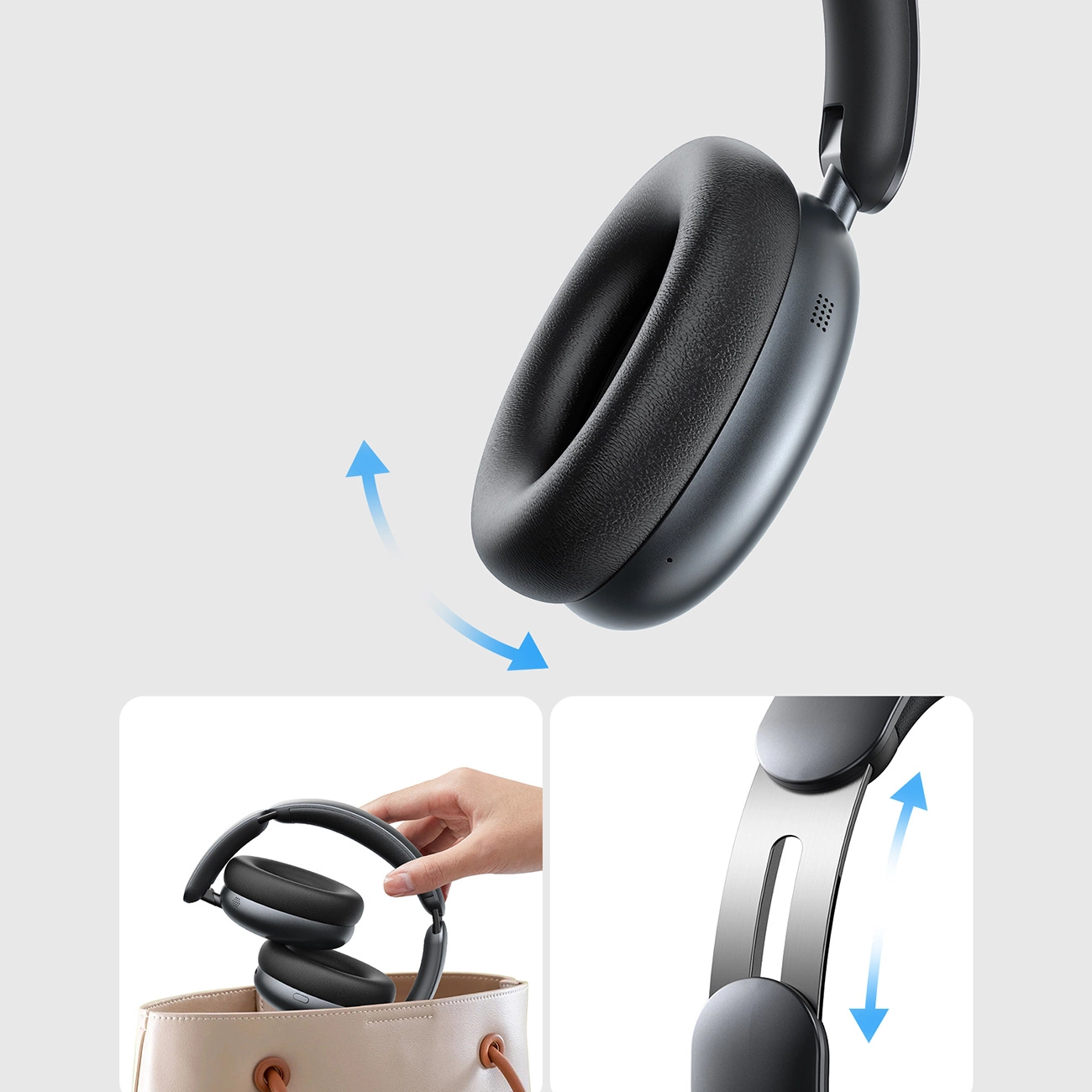 Bluetooth-Headset Joyroom JR-JH1, A2DP, ANC, Schwarz