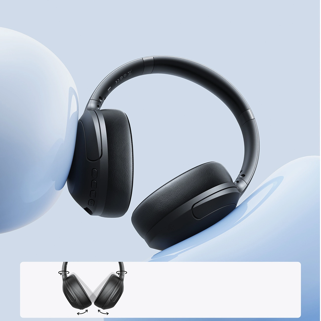 Bluetooth-Headset Joyroom JR-JH2, A2DP, ANC, Schwarz