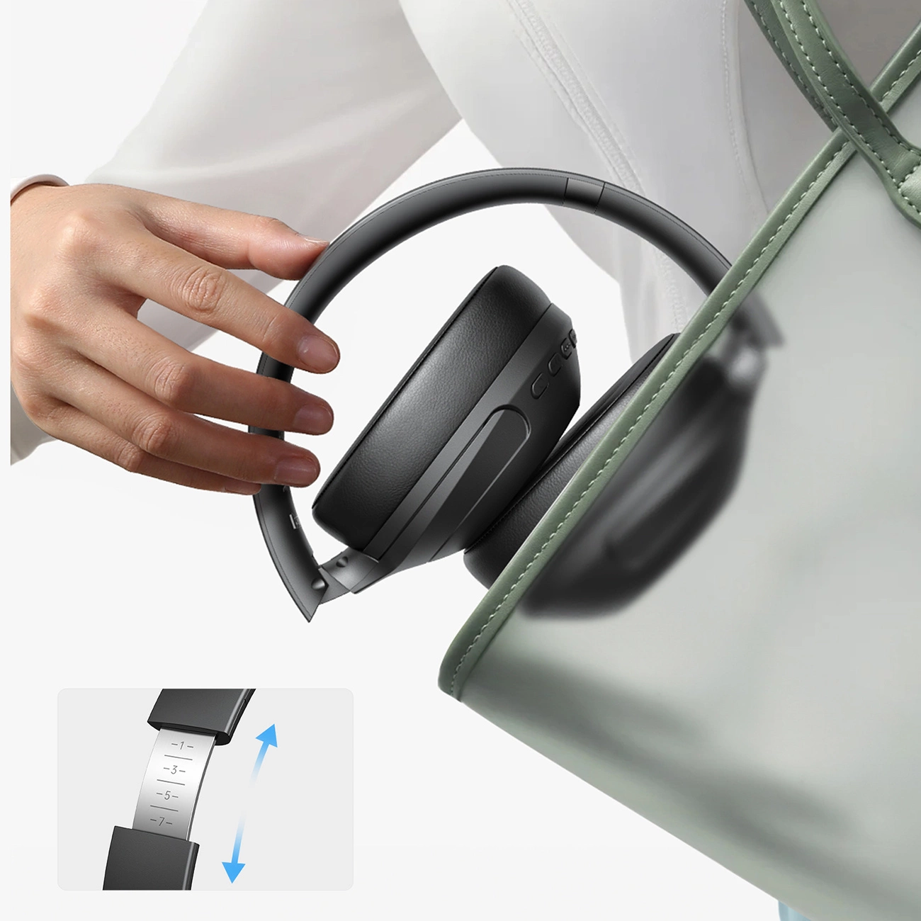 Bluetooth-Headset Joyroom JR-JH2, A2DP, ANC, Schwarz