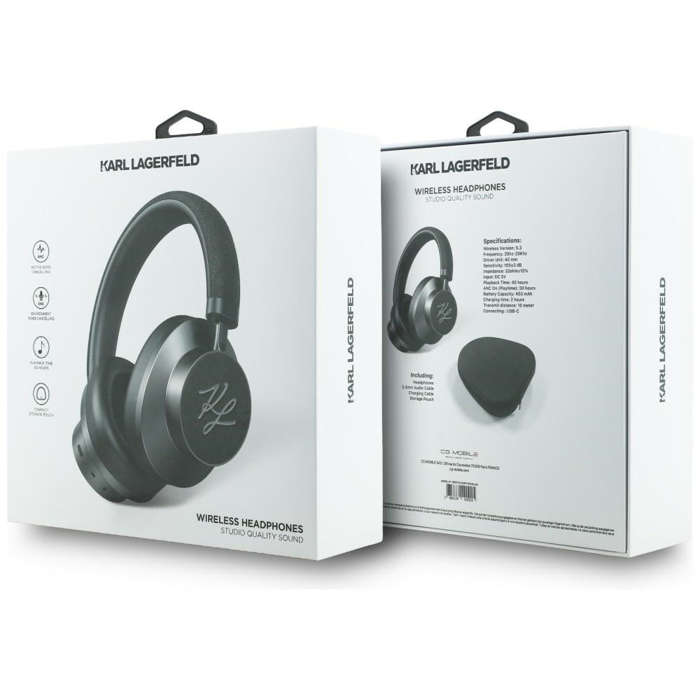 Handsfree Bluetooth Karl Lagerfeld Grained Initials, A2DP, ANC, Schwarz