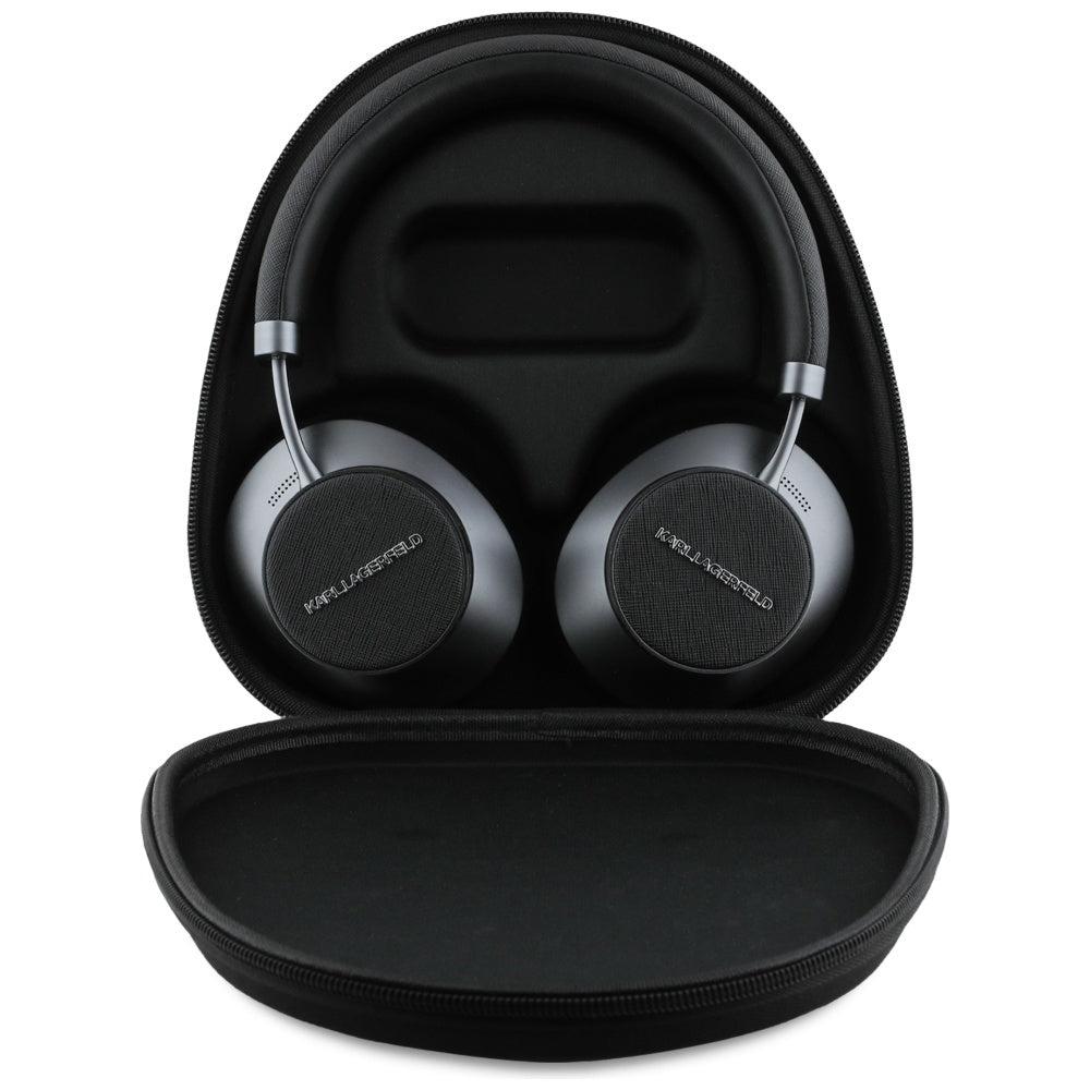 Bluetooth-Headset Karl Lagerfeld Saffiano Elongated, A2DP, ANC, Schwarz