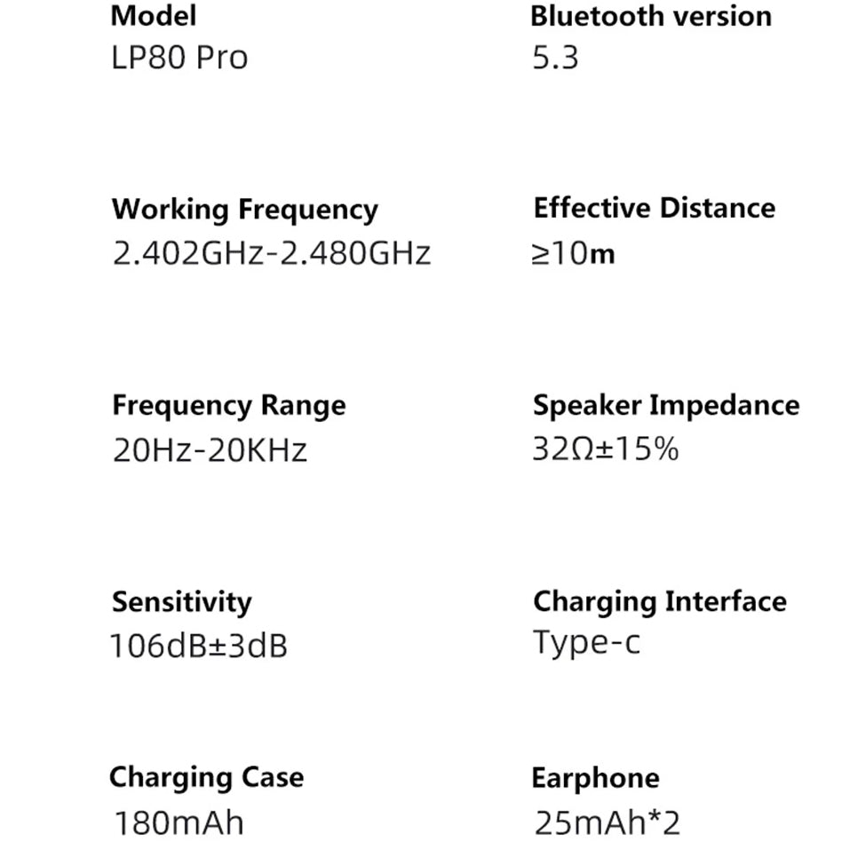 Freisprecheinrichtung Bluetooth Lenovo LP80PRO, TWS, Weiß