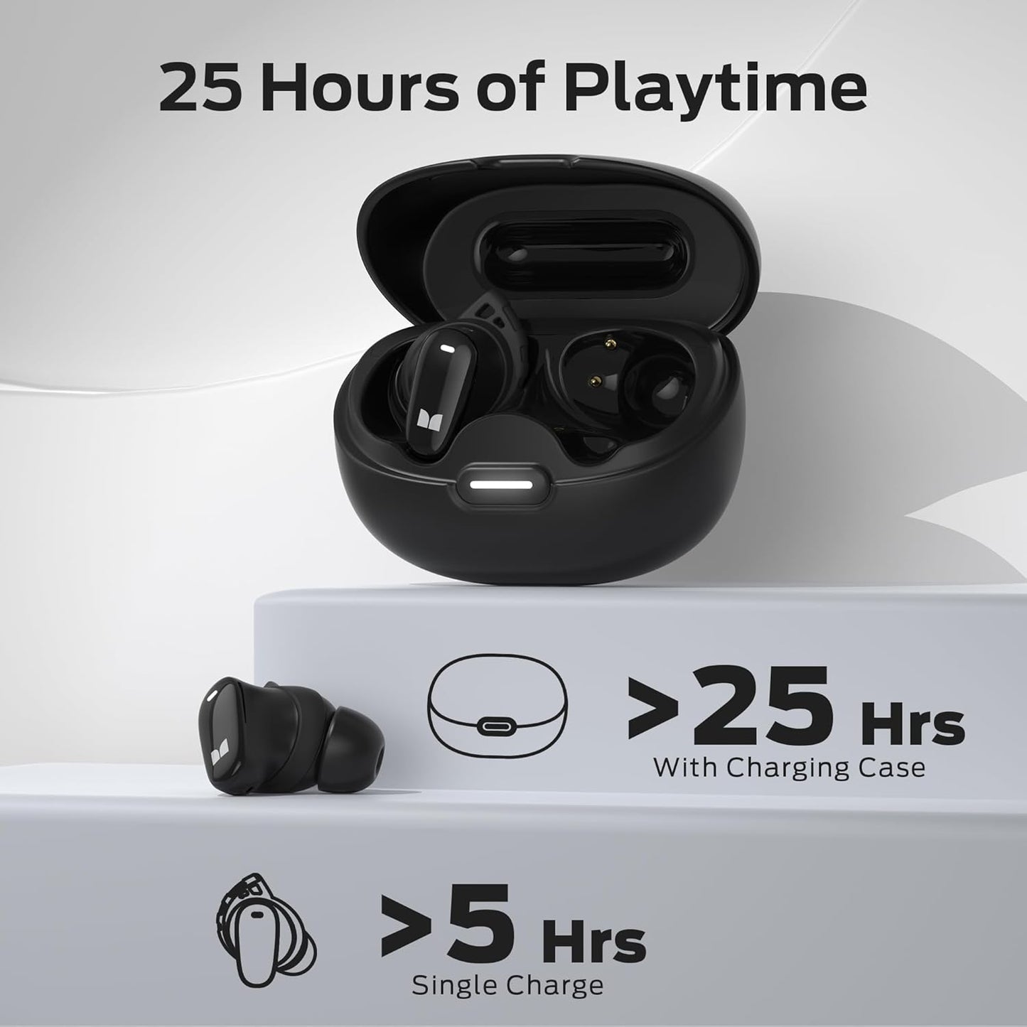 Bluetooth-Headset Monster N-Lite 206, TWS, Schwarz