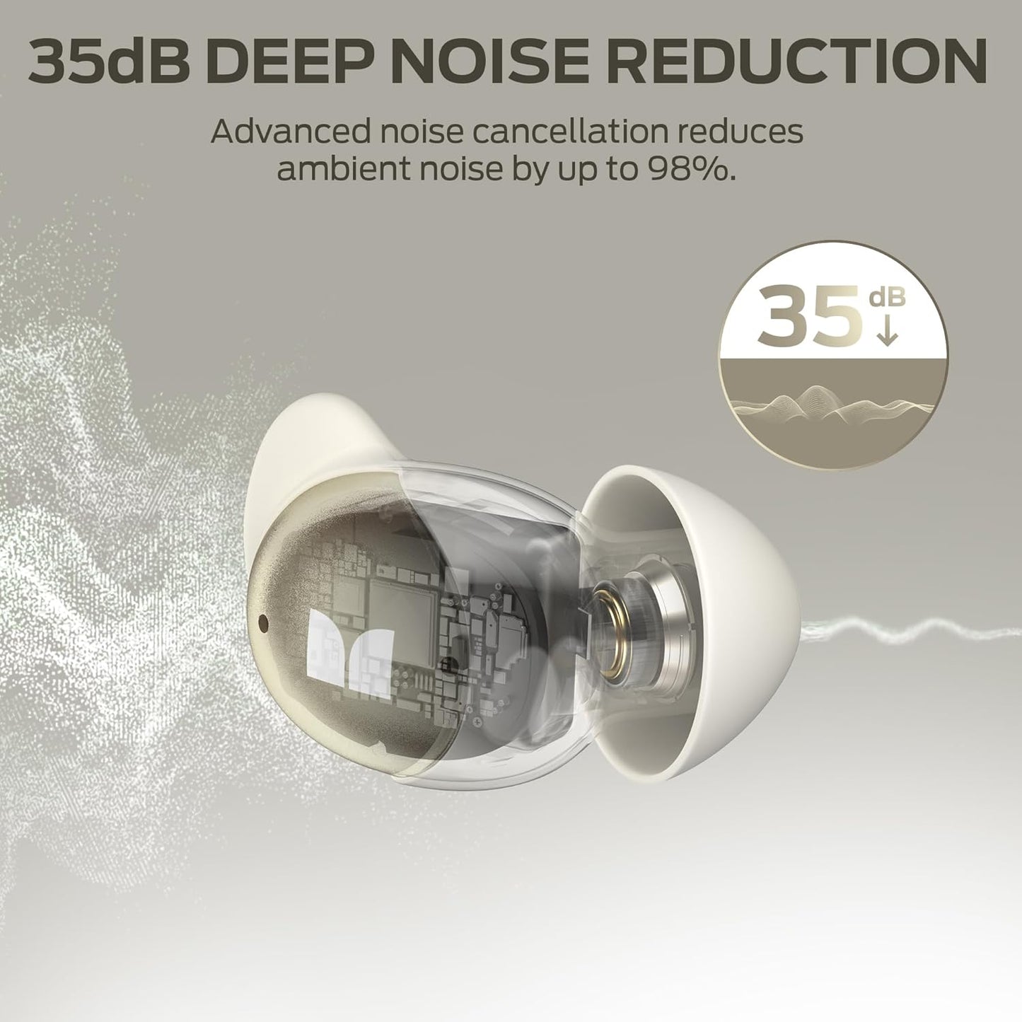 Bluetooth Handsfree Monster Sleep Ear200, TWS, ANC, Gold