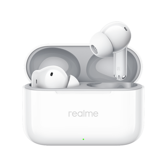 Realme Buds T200 Bluetooth Handsfree, TWS, ANC, MultiPoint, White