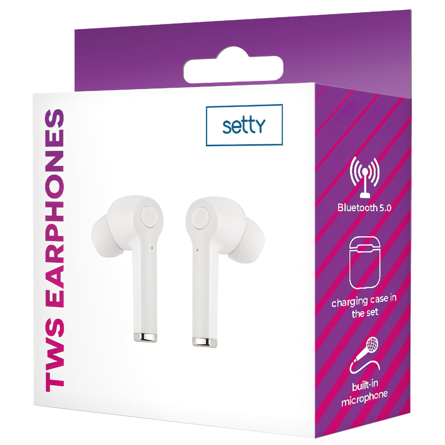 Freisprecheinrichtung Bluetooth Setty ECA-01, TWS, Weiß