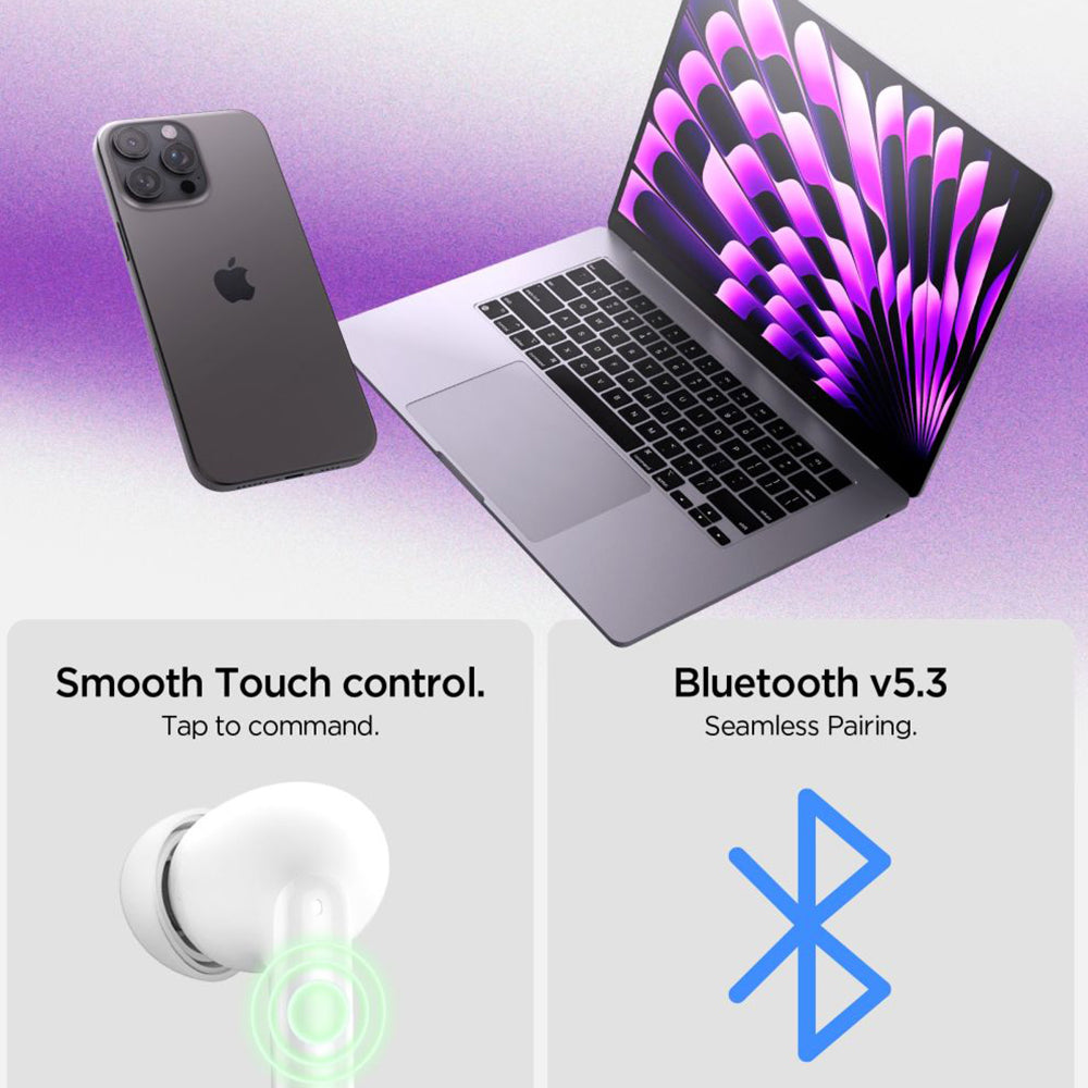 Handsfree Bluetooth Spigen SA2400, TWS, ANC, Weiß