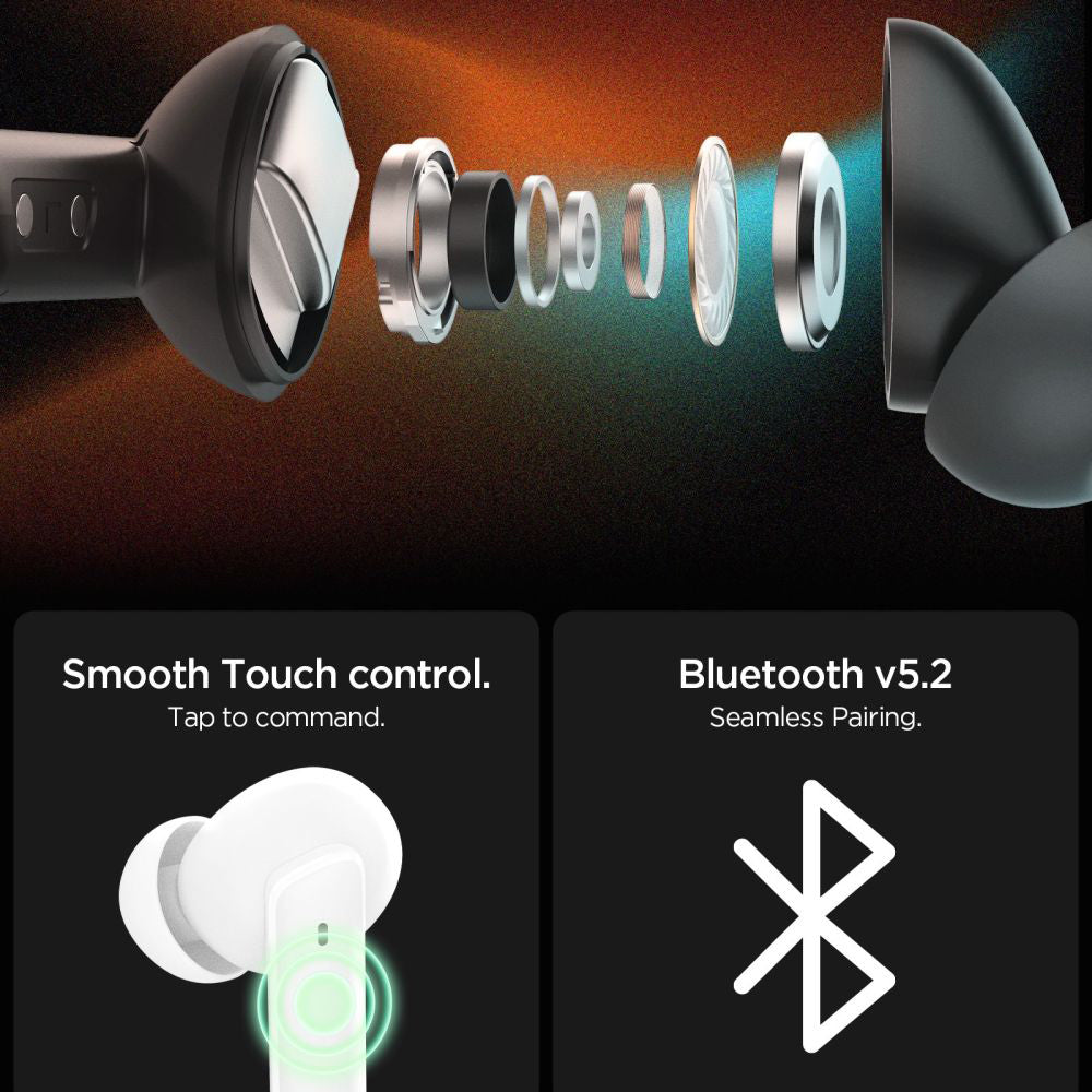 Handsfree Bluetooth Spigen SA2402, TWS, ANC, Schwarz