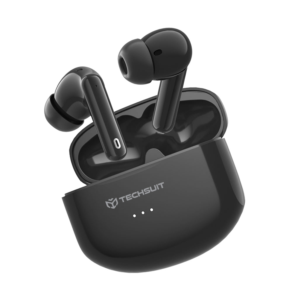 Handsfree Bluetooth Techsuit CW1 Audira Pro, TWS, ANC, Schwarz