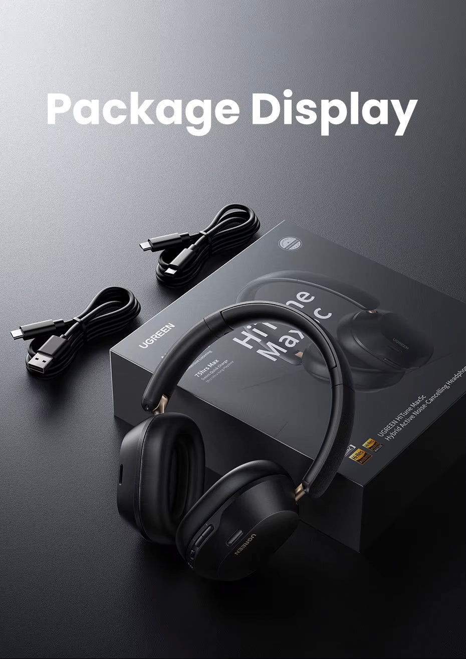Handsfree Bluetooth UGREEN HP203, A2DP, ANC, Schwarz