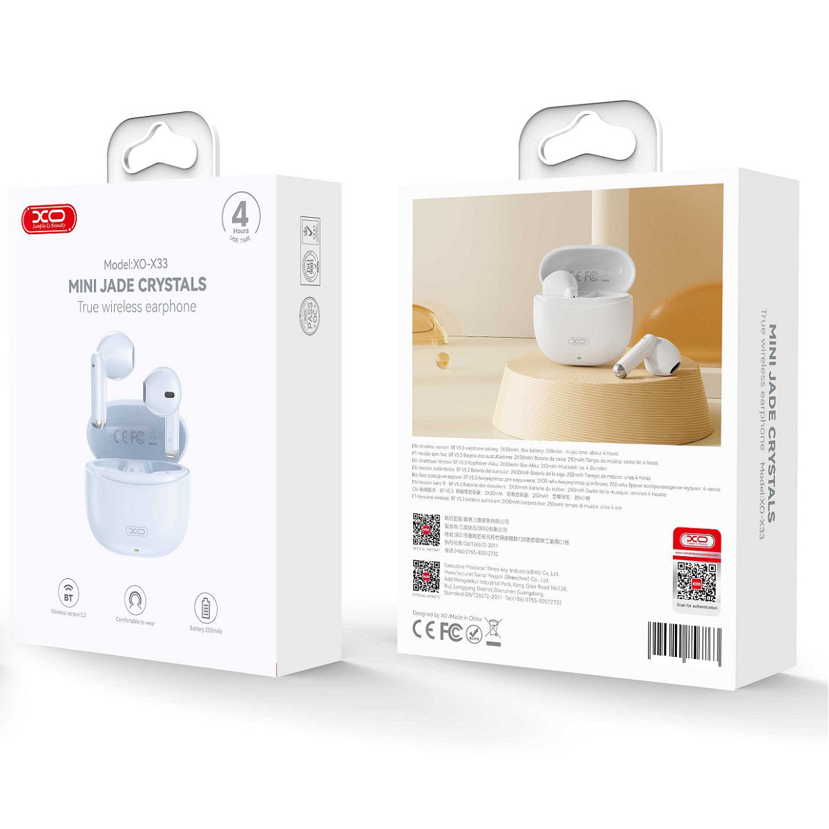 Bluetooth-Freisprecheinrichtung XO Design X33, TWS, Blau
