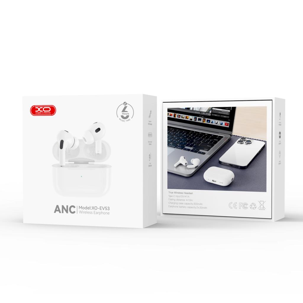 Handsfree Bluetooth XO Design EV53, TWS, ANC, Weiß