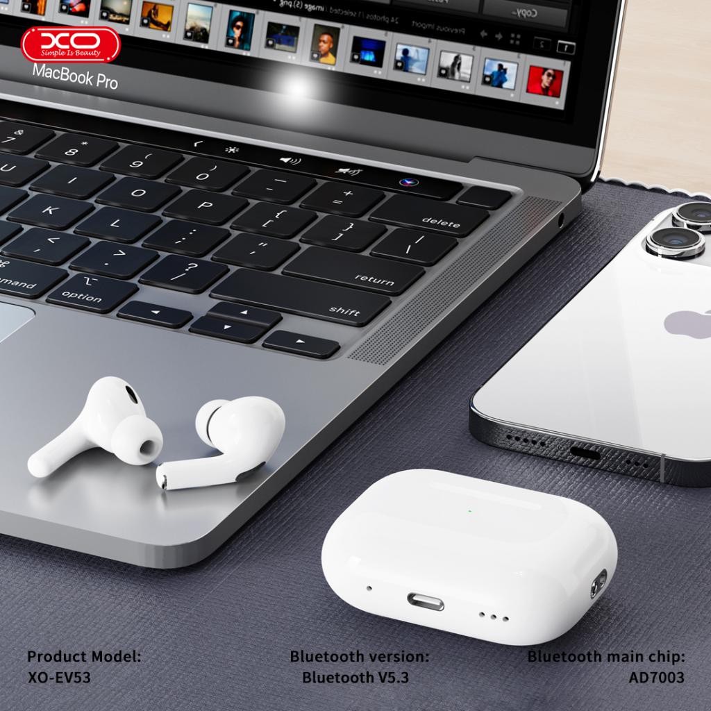Handsfree Bluetooth XO Design EV53, TWS, ANC, Weiß