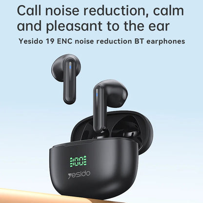 Handsfree Bluetooth Yesido TWS19, TWS, Schwarz