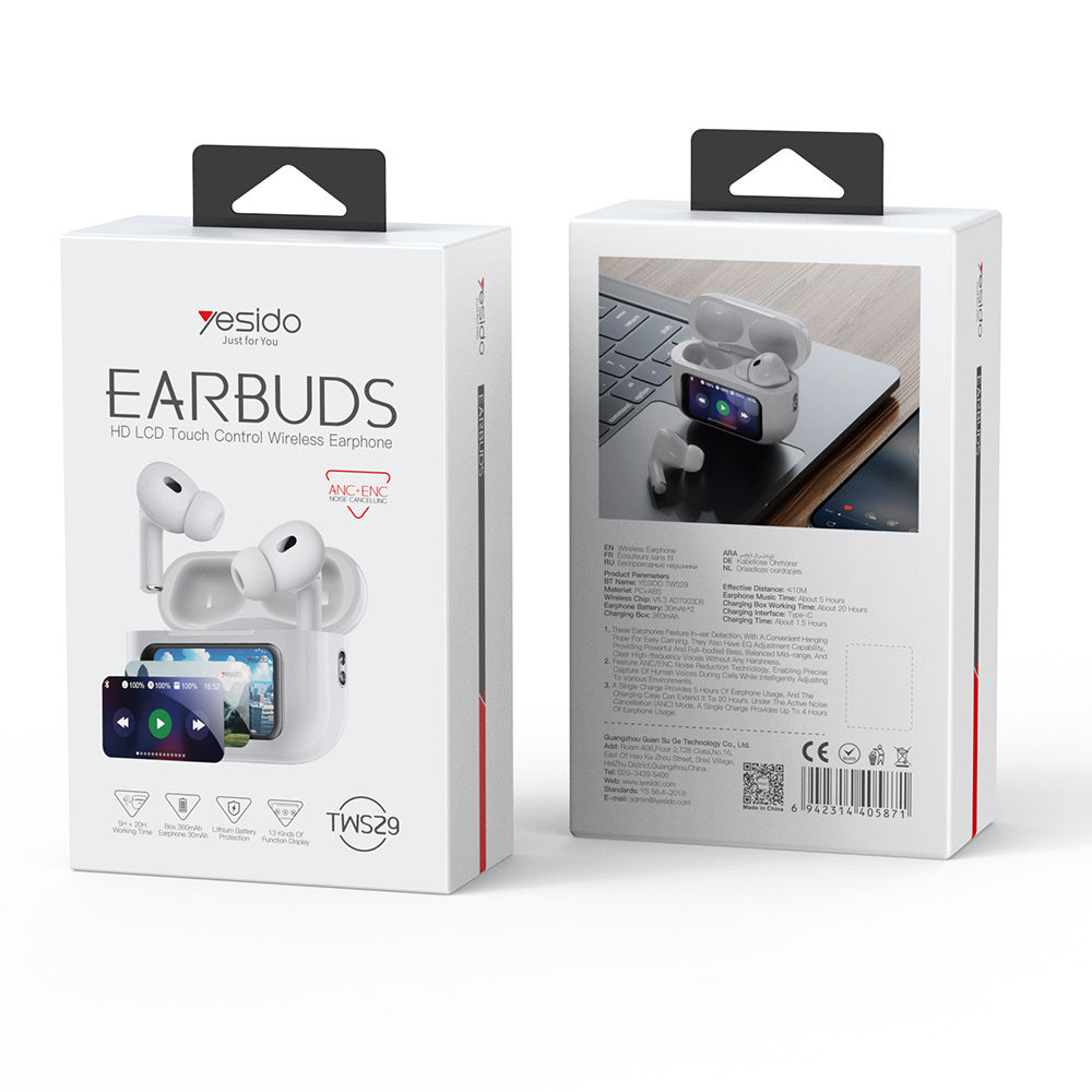 Handsfree Bluetooth Yesido TWS29, TWS, Weiß