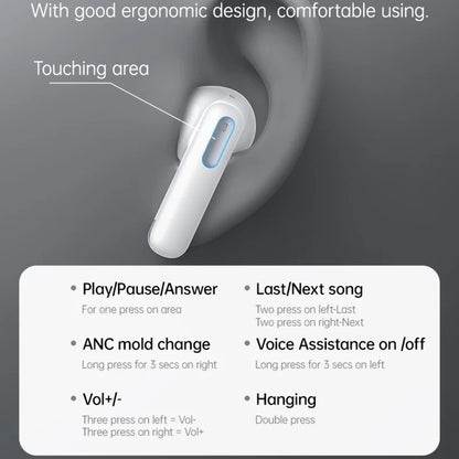 Handsfree Bluetooth Yesido TWS34, TWS, ANC, Weiß