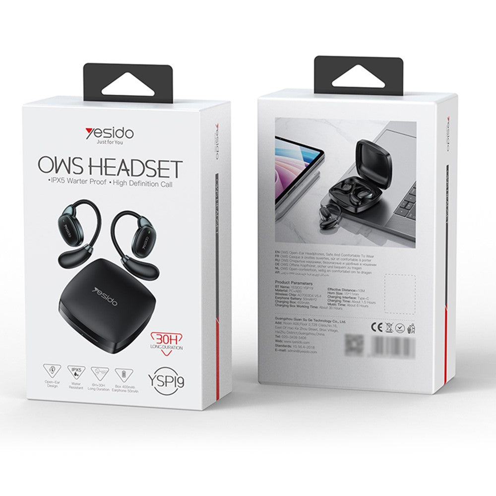 Handsfree Bluetooth Yesido YSP19 BL, TWS, Schwarz