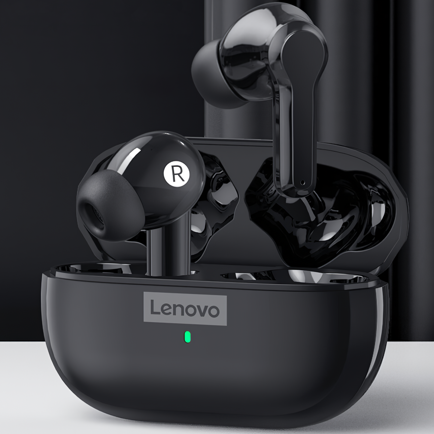 Freisprecheinrichtung Bluetooth Lenovo LP1S, TWS, Schwarz