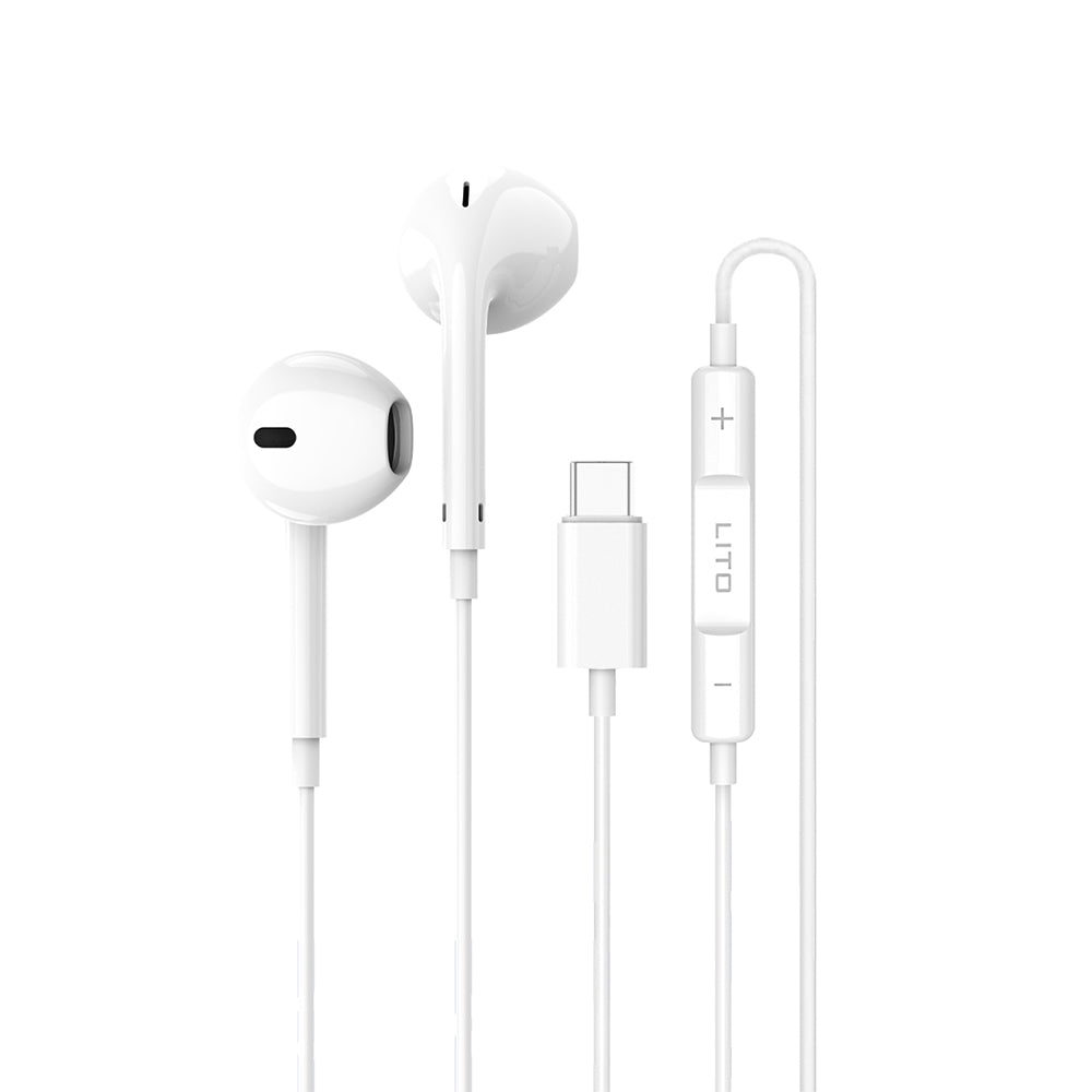 Handsfree USB-C Lito LF01T, 1,2m, Weiß