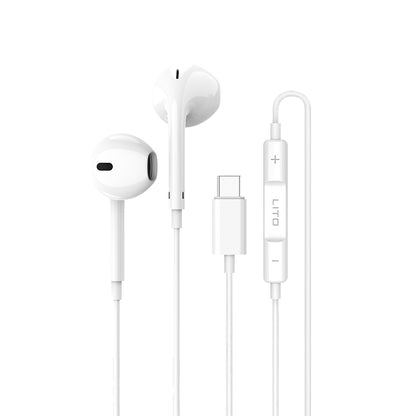 Handsfree USB-C Lito LF01T, 1,2m, Weiß