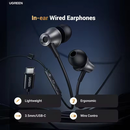 Handsfree USB-C UGREEN EP105, Schwarz