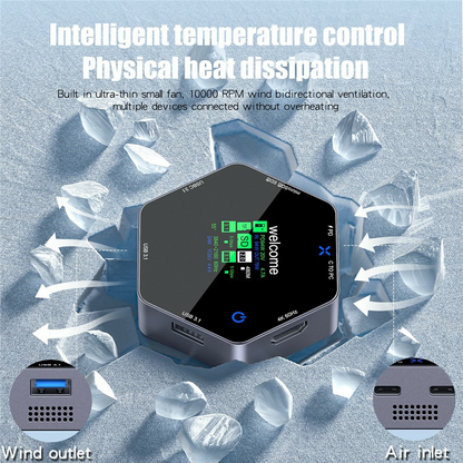 Multifunktionaler OEM-Hub YC-931, 8in1, Grau