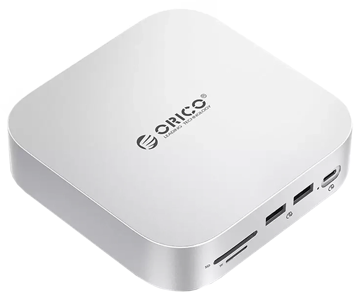 Multifunktionaler Hub Orico MiniLink M48PR für Apple Mac Mini M4, 9in1, Silber
