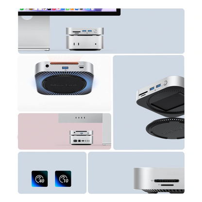 Multifunktionaler Hub Orico MiniLink M49P für Apple Mac Mini M4, 9in1, Silber