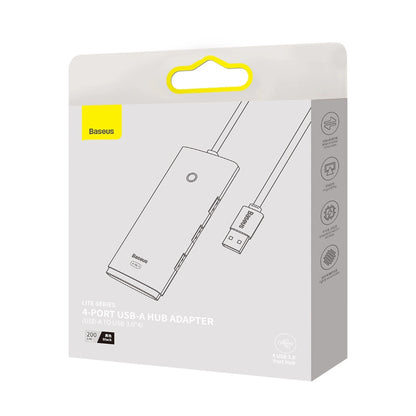 Baseus Lite USB-Hub, 4 x USB-A 3.0 – 1 x USB-C, 2 m, Schwarz WKQX030201